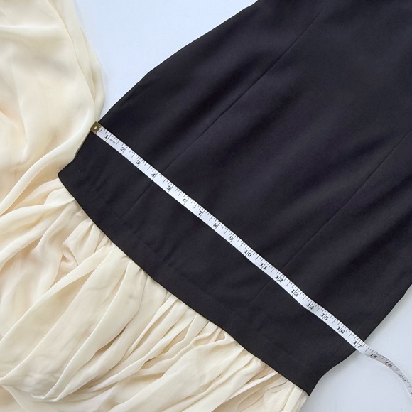 Heiress Beverly Hills Black Strapless Cream Chiffon Maxi Dress XS